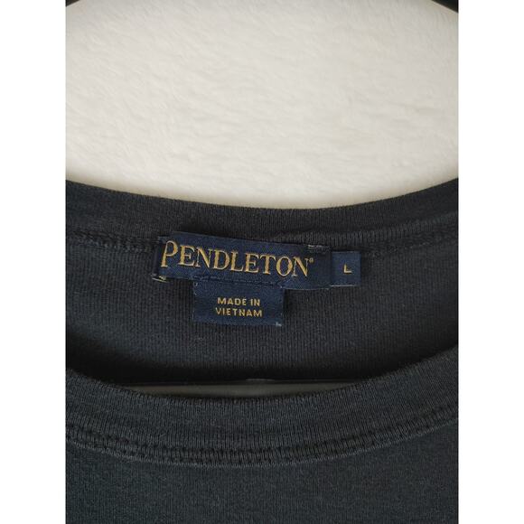 Pendleton womens black longsleeve top shirt large 0651 - Picture 3 of 7